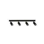 Rsylight RY802196SY Metal Modern Spor 4'lü Siyah Mafsallı Beyaz Ampullü Led Spot Avize
