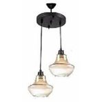Rsylight Rys Retro 2 Li Rustik Bal Camlı Dekoratif Sarkıt Avize Çap:30 Cm