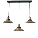 Rsylight Rys Retro Eskitme Kaplama 3 Lü Masa Üstü Sıralı Dekoratif Rustik Sarkıt Avize Çap 60 Cm Siyah