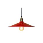 Rsylight Rys Retro Metal Sarkıt Avize Rustik Tekli Kırmızı Içi Beyaz Sarkıt Cafe Mutfak Aydınlatma Çap:40 Cm