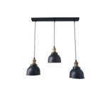 Rsylight Rys Retro Metal Siyah Dekoratif 3 Lü Masa Üstü Sıralı Rustik Sarkıt Avize En:60 Cm