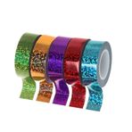 Rtengtunn Ritmik Jimnastik Dekorasyon Holografik Parıltılı Bant Halka Çubuk Aksesuar 15 mm x 5 m Washi Tape DIY Maskeleme Bandı - C