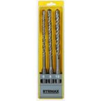 RTRMAX RBS003 Sds Plus Matkap Uç Seti (6 x 160 mm/8 x 160 mm/10 x 160 mm) - 3 Parça - Renkli