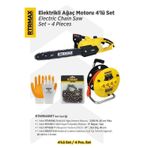 RTRMAX RTM9040SET Elektrikli Ağaç Kesme Motoru 4'lü Set -Eldiven-Testere Zinciri-Makaralı Uzatma Kablosu