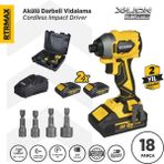 Rtrmax RTX3050 Şarjlı Torklu Vidalama Kömürsüz 230Nm 2x4 Ah Plus Çift Akü Hızlı Şarj X-Lion - Akü Dahil