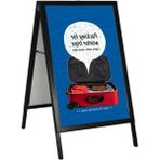 RTS Reklam 25 mm Çift Taraflı A – Pano Ayaklı Kaldırım Panosu Gönye Köşe - SİYAH - (B1-700x1000mm)
