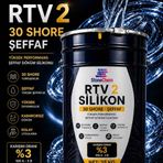RTV2 Silikon 30 Shore Şeffaf Kalıp Silikonu Epoksi Sabun Taş Tozu Uyumlu Kabarcıksız Döküm 25 KG