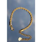 Rua Jewelry Çelik Italyan Burgu Halat Bileklik 4 Mm Altın Renk | Kararmaz ,unisex ,2 Yıl Garantili