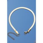 Rua Jewelry Çelik Italyan Yassı Yılan Balıksırtı Bileklik 4 Mm Altın Renk | Kararmaz ,Unisex ,2 Yıl Garantili