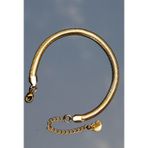 Rua Jewelry Çelik Italyan Yassı Yılan Worm Bileklik 5 Mm Altın Renk | Kararmaz ,unisex ,2 Yıl Garantili