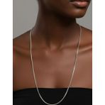 Rua Jewelry Çelik Yassı Yılan Kolye - Extra Uzun 65 cm 1 mm Gümüş Renk | Kararmaz , Unisex , 2 Yıl Garantili