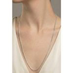 Rua Jewelry Çelik Yassı Yılan Kolye - Extra Uzun 65 cm 2 mm Gümüş Renk | Kararmaz , Unisex , 2 Yıl Garantili