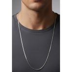 Rua Jewelry Çelik Yassı Yılan Kolye - Extra Uzun 75 cm 2 mm Gümüş Renk | Kararmaz , Unisex , 2 Yıl Garantili