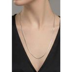 Rua Jewelry Çelik Yassı Yılan Kolye - Uzun 60 cm 2 mm Gümüş Renk | Kararmaz , Unisex , 2 Yıl Garantili