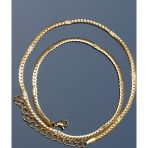 Rua Jewelry İşlemeli Ezme Gurmet Zincir Paslanmaz Çelik Kolye Altın Renk - 3mm 2 Yıl Garanti
