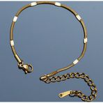 Rua Jewelry Yuvarlak Yılan Model İşlemeli Zincir Paslanmaz Çelik Bileklik Altın Renk - 18cm+4 cm uzatma - 1mm