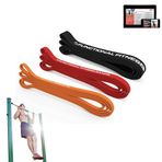 Rubberbanditz - Pull Up Yardım Bantları 3'lü Set Fonksiyonel Fitness - Erkekler ve Kadınlar için Direnç Bandı Seti, Egzersiz Bantları Egzersiz Bantları Vücut Germe, Powerlifting | Gerilim 5-100 lb