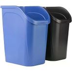 Rubbermaid Tezgah Altı Küçük Kovası, Geri Dönüşüm/Atık Için 2'Li Paket Siyah, 9,4 Galon, Mutfak/Banyo/Ofiste Kullanım Için Lavabo/Masa/Dolap Altına Sığar