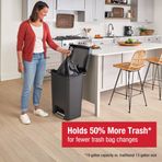 Rubbermaid Yüksek Kapasiteli Basamaklı Çöp Kovası, 19 Galon, Kömür, Paslanmaz Çelik Pedal, Ev/Mutfak/Ortak Alan için