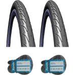 Rubena 20 Jant 20X1.75 3mm Zırhlı Reflektörlü Bisiklet Dış Lastiği Siyah V66 x 2 Adet + Panda Iç Lastik Seti