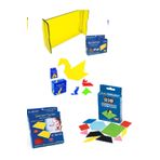 Rubenis GEOMETRİ TAHTASI + TANGRAM+SİMETRİ AYNASI +ÖRUNTÜ BLOKLARI ( 4 LÜ SET+ HEDİYE )
