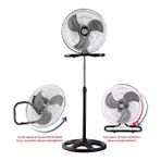 Rubenis RBS20 Plus Pro 1000 130W Sanayi Vantilatör 18 Inç Ayaklı Tip Yüksek Performanslı - Siyah