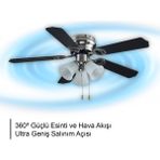 Rubenis RBT425 Blk Avizeli Siyah Tavan Vantilatörü