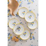 Rubi Porselen Limon Desenli 25 cm Premium Porselen Servis Tabağı - 6 Adet - 25 x 25