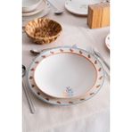 RUBİ PORSELEN Liora Çiçek Desenli 20 cm Porselen Yemek Tabağı - 6 Adet