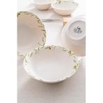 Rubi Porselen Olive 16 cm Çorba Kasesi 6’lı Set – Zeytin Dalı Desenli Premium Porselen Yeşil