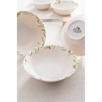 RUBİ PORSELEN Olive 16 cm Çorba Kasesi 6’lı Set – Zeytin Dalı Desenli Premium Porselen