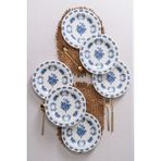 Rubi Porselen Vintage Flowers Blue 25 cm 6’lı Porselen Servis Tabağı Seti - 25 x 25