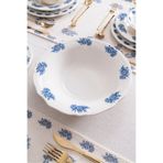 RUBİ PORSELEN Vintage Flowers Blue 26 cm Porselen Salata Kasesi | 920 cc Çiçek Desenli Sunum Bowl