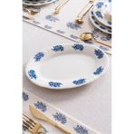 RUBİ PORSELEN Vintage Flowers Blue 2’li Kayık Tabak 26 cm – Çiçek Desenli Porselen Sunum Tabağı