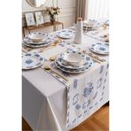 Rubi Porselen Vintage Flowers Blue 48 Parça 12 Kişilik Porselen Yemek Takımı - Lacivert
