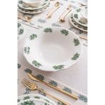 RUBİ PORSELEN Vintage Flowers Green 26 cm Salata Kasesi 920 cc – Çiçek Desenli Porselen Bowl
