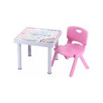 Rubi Sağlam Plastik Çocuk Masası ve Nova Orta Koltuk Pembe Modern Tasarım 45x45 cm