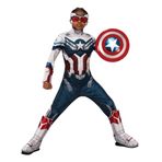 Rubies 702512S Marvel: Şahin ve Kış Askeri Kaptan America Deluxe Kostüm Çocuk Kostümü Erkek Çocuk Kostümü, Çok Renkli, S 3-4 Yaş Cadılar Bayramı Cadılar Bayramı