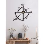 RUBIGA Pusula Metal Duvar Saati, Metal Minimalist Modern Saat, Yuvarlak Sessiz Tik Takmayan Pille Çalışan Duvar Saatleri Oturma Odası / Ev/Mutfak/Yatak Odası/Ofis/Okul Dekoru için