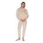 Rubina Secret Kadife Kadın Pijama Takımı (Krem, Large)