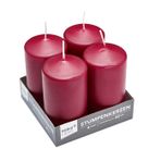 RubinLicht 4'lü Bordo 110x60 Silindir Mum Set