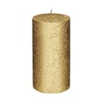 Rubinlicht Altın 130x68 mm 1 Adet Rustik Metalik Silindir Mum