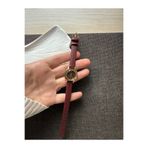 rubsey Retro Minimal Deri Kordon Vintage Kadın Kol Saati Bordo
