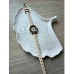Rubsey Retro Minimal Deri Kordon Vintage Kadın Kol Saati Krem Kordon - Altın