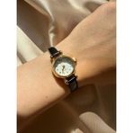 Rubsey Retro Minimal Kadın Kol Saati Deri Kordon Altın Kasa Suya Dayanıklı Vintage Tasarım