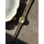 Rubsey Retro Minimal Metal Kordon Vintage Kadın Kol Saati Çift Renk - Altın