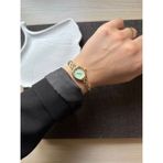 Rubsey Retro Minimal Metal Kordon Vintage Kadın Kol Saati Içi Su Yeşili - Altın