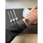 Rubsey Retro Minimal Metal Kordon Vintage Kadın Kol Saati Lacivert - Altın