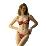 Rubuvi Lagos Kadın Çiçekli Balenli Dantelli Bralet Çeyiz Seksi Fantezi İç Giyim Sütyen Külot İç Çamaşır Takımı (Pudra, 85B)