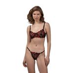 Rubuvi Siyah Kadın Çiçekli Balenli Dantelli Bralet Çeyiz Seksi Fantezi İç Giyim Sütyen Külot İç Çamaşır Takımı (Siyah, 80B)